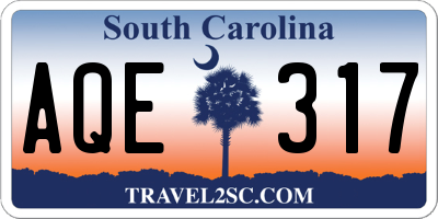 SC license plate AQE317