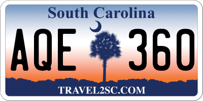 SC license plate AQE360