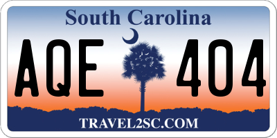 SC license plate AQE404