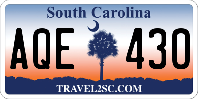 SC license plate AQE430