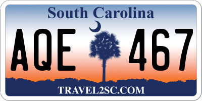 SC license plate AQE467