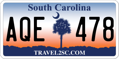 SC license plate AQE478