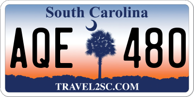 SC license plate AQE480