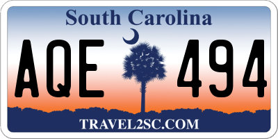 SC license plate AQE494