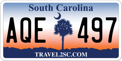 SC license plate AQE497