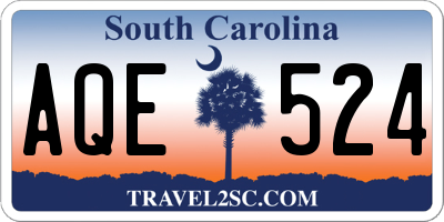 SC license plate AQE524