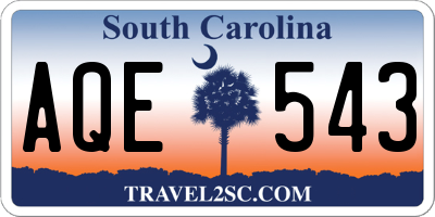 SC license plate AQE543
