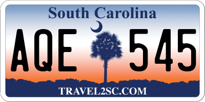 SC license plate AQE545