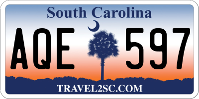 SC license plate AQE597