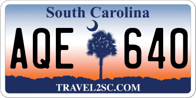SC license plate AQE640