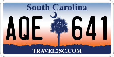 SC license plate AQE641