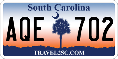 SC license plate AQE702
