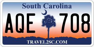 SC license plate AQE708
