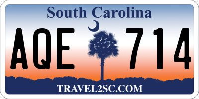 SC license plate AQE714