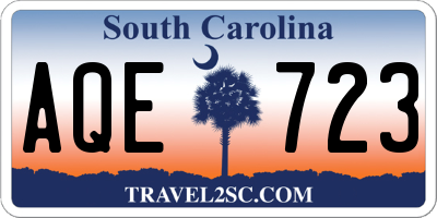 SC license plate AQE723