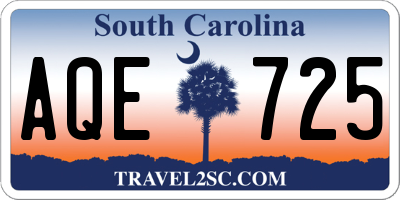 SC license plate AQE725