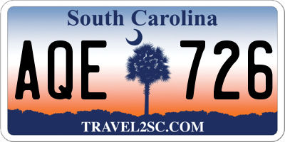 SC license plate AQE726