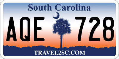 SC license plate AQE728
