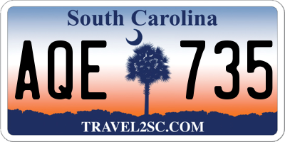 SC license plate AQE735