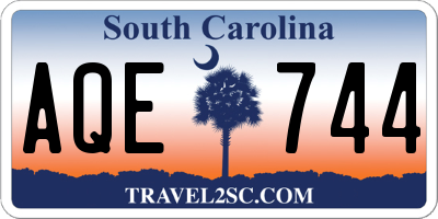 SC license plate AQE744