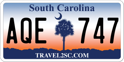 SC license plate AQE747