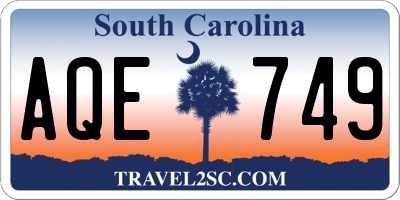 SC license plate AQE749