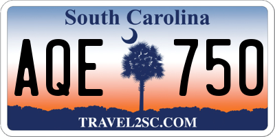 SC license plate AQE750
