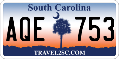 SC license plate AQE753