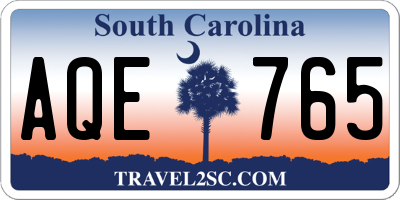 SC license plate AQE765