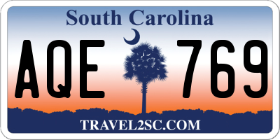 SC license plate AQE769