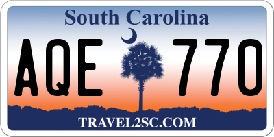 SC license plate AQE770