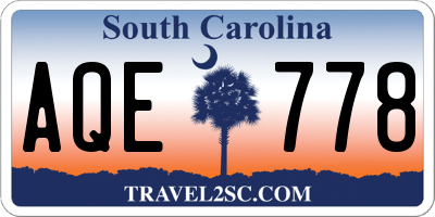 SC license plate AQE778