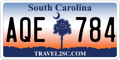 SC license plate AQE784
