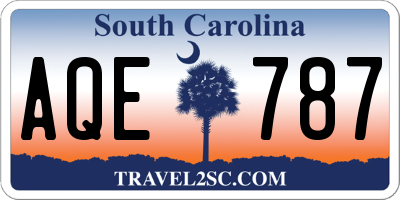 SC license plate AQE787