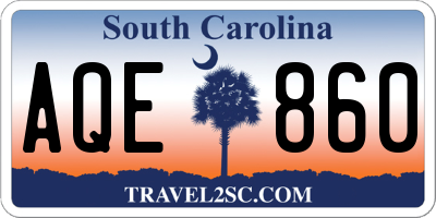 SC license plate AQE860