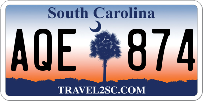 SC license plate AQE874