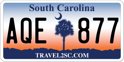 SC license plate AQE877