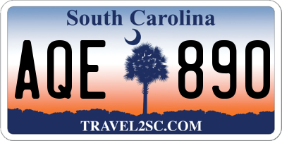 SC license plate AQE890