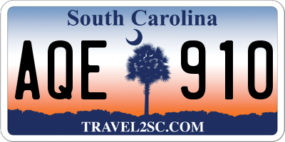 SC license plate AQE910