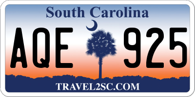 SC license plate AQE925