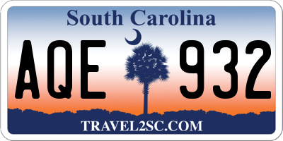 SC license plate AQE932