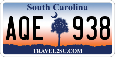 SC license plate AQE938