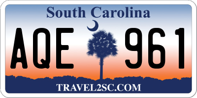 SC license plate AQE961