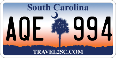 SC license plate AQE994