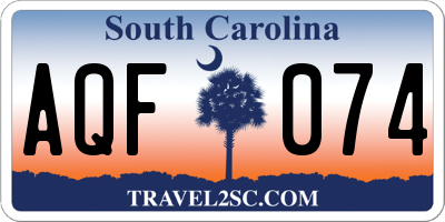 SC license plate AQF074
