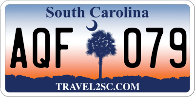 SC license plate AQF079