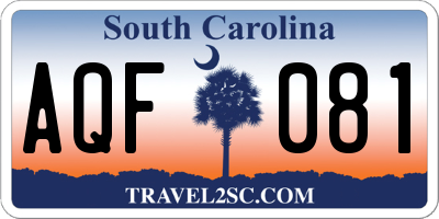 SC license plate AQF081