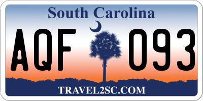 SC license plate AQF093
