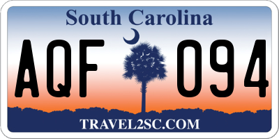 SC license plate AQF094