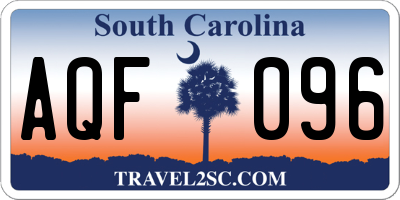 SC license plate AQF096